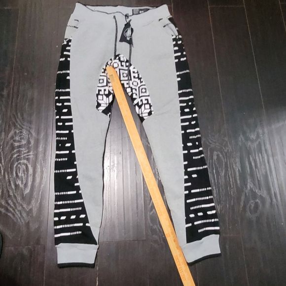 NWT Brooklyn Standard Joggers XL (36Wx31L) Adult Fleece Drawstring Gray Black - Picture 4 of 9